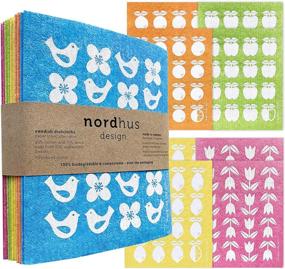 img 4 attached to Nordhus Design Swedish Dishcloths: Reusable Quick-Drying Cellulose 🧽 Sponges, Perfect Paper Towel Alternative - Set of 10