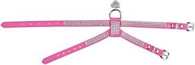 img 3 attached to 🐾 EXPAWLORER Sparkly Rhinestone Dog Harness: Genuine Leather, Soft Padded Vest for Puppy & Cat - Pink (Size S)