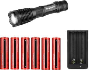 img 4 attached to TOKEYLA 5 Modes 18650 Flashlight with Two-Slot Charger and 6-Pack 4000mAh Button Top Rechargeable Batteries