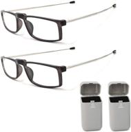 👓 2 pack of portable folding reading glasses in case for men and women (strength 1.50) logo