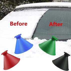 img 2 attached to 🧤 BERNIE ANSEL Round Windshield Ice Scraper | Magic Cone-Shaped Car Windshield Ice Removal Tool | Car Snow Removal Shovel - Ideal Gift
