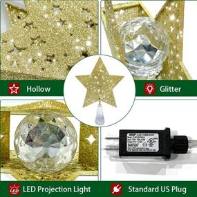 img 1 attached to 🌟 PABIPABI Lighted Star Projector Christmas Tree Topper: 3D Hollow Sparkling Multicolor Decorations for Christmas Trees