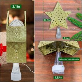 img 2 attached to 🌟 PABIPABI Lighted Star Projector Christmas Tree Topper: 3D Hollow Sparkling Multicolor Decorations for Christmas Trees