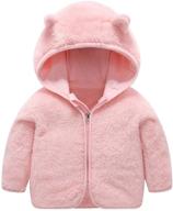 🧥 voopptaw little kids bear ears hooded zipper coral fleece jacket: warm and adorable outerwear for children логотип