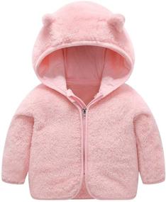 img 4 attached to 🧥 Voopptaw Little Kids Bear Ears Hooded Zipper Coral Fleece Jacket: Warm and Adorable Outerwear for Children