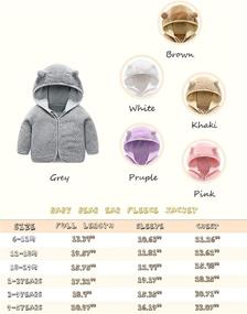 img 1 attached to 🧥 Voopptaw Little Kids Bear Ears Hooded Zipper Coral Fleece Jacket: Warm and Adorable Outerwear for Children