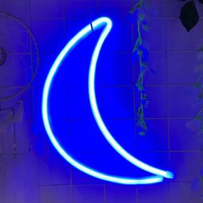 img 3 attached to 🌙 Blue Moon Neon Sign-Neon Signs for Bedroom│USB or Battery Powered Neon Light for Wall│LED Neon Light as Wall Signs for Girls │Moon Neon Light for Christmas Party Wedding Kids Living Room