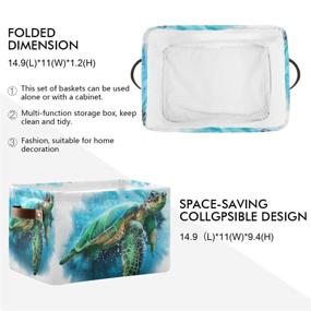 img 3 attached to 🐢 Kelekey Watercolor Sea Turtle Large Storage Basket: Organize Your Bedroom, Nursery, College Dorm & More with this Collapsible Bin & Laundry Hamper