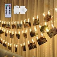 📸 40 led photo clips string lights holder with remote and timer - 16.4 ft battery powered fairy string lights for teen girls gift, dorm bedroom, wall, wedding decor (8 modes) by weepong логотип