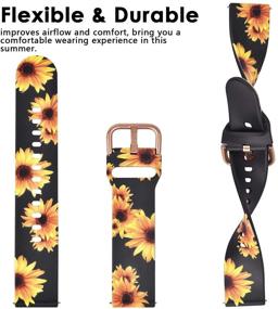img 2 attached to 🌻 VIGOSS Sunflower Print Strap for Galaxy Active 2 40mm/44mm Bands/Galaxy Watch 42mm - 20mm Soft TPU with Rose Gold Buckle Replacement for Samsung Galaxy Watch 42mm/Active 2 40mm/44mm