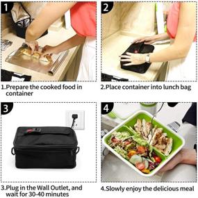 img 2 attached to 🍲 Upgraded Portable Oven: 110V 90W Electric Food Warmer for Reheating & Raw Cooking in Office, Travel, Potlucks | Mini Heated Lunch Box (Black)