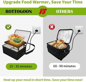 img 3 attached to 🍲 Upgraded Portable Oven: 110V 90W Electric Food Warmer for Reheating & Raw Cooking in Office, Travel, Potlucks | Mini Heated Lunch Box (Black)