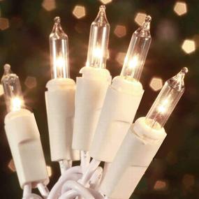 img 4 attached to 🎄 UL Certified Christmas Lights 100 Count Mini Clear Lights 21ft White Wire: Perfect Outdoor/Indoor Holiday Decor & Wedding Décor - Valentines Day, Christmas Tree String Lights Set