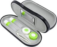 👓 rosenice 2-in-1 contact lens and eyeglass case: portable home travel kit (black) logo