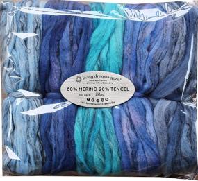 img 4 attached to 🧶 Hand Dyed Merino Tencel Spinning Fiber: Ultra-Soft Wool Top Roving Drafted for Hand Spinning, Felting, Blending, and Weaving. 5oz Beautifully Variegated Mini Skeins in the Shades of Blues