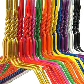 img 2 attached to 👕 Enhance Your Closet Organization with HANGERWORLD 20 Mixed Color Coating 16inch Metal Wire 13 Gauge Pants Bar Coat Clothes Garment Hangers