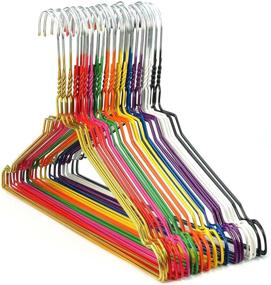 img 3 attached to 👕 Enhance Your Closet Organization with HANGERWORLD 20 Mixed Color Coating 16inch Metal Wire 13 Gauge Pants Bar Coat Clothes Garment Hangers