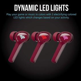 img 3 attached to iLuv SG100 Gaming Wireless Earbuds with Ultra-Low Latency, LED Lights, and Hands-Free Call Mic - Crimson Red