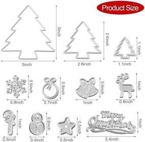img 3 attached to Набор штампов для вырубки ёлочки из металла - 3.9 x 5 дюймов, 11 штук вырубок снежинок для изготовления открыток и декоративной бумаги на Рождество.