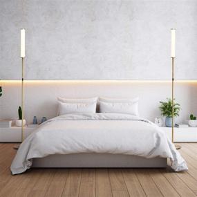 img 1 attached to 🌟 O'Bright Dimmable LED Cylinder Floor Lamp | Full Range Dimming | Minimalist Standing Pole Lamp | Torch Lamp | Floor Lamps for Living Room, Bedrooms, Porch, Patio, Office | Antique Brass (Gold)