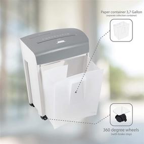 img 2 attached to 🔐 Zoomyo ZS-10E Document Shredder with Pullout Basket | Security Class P4 | Shreds Up to 10 Sheets of DIN A4 Paper | Also for CDs, DVDs, and Credit Cards | Home Office Shredder | White