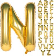 40 inch giant jumbo helium letter balloons in gold n: perfect party decorations! логотип