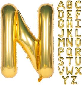 img 4 attached to 40 Inch Giant Jumbo Helium Letter Balloons in Gold N: Perfect Party Decorations!