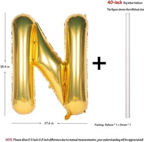 img 3 attached to 40 Inch Giant Jumbo Helium Letter Balloons in Gold N: Perfect Party Decorations!