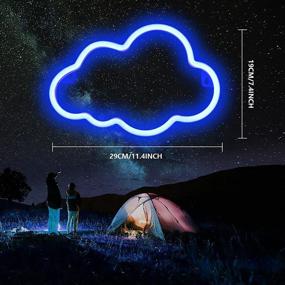 img 3 attached to XIYUNTE Cloud Neon Sign, Blue Cloud Neon Light for Wall Decor, USB/Battery Powered Cloud Neon Signs Decorations Aesthetic Light Up Sign for Bedroom, Children's Room, Bar, and Nursery Decor