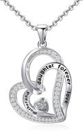 👩 s925 sterling silver distance mother daughter necklace: double heart jewelry gifts for mom daughter wife girls logo