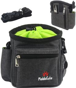 img 4 attached to 🐶 RABBICUTE Dog Treat Training Pouch Bag with Toys Kibble - Wearable Waist Shoulder Strap, Metal Belt Clip, and 3-Way Poop Bag Dispenser