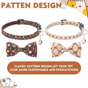 img 2 attached to 🐱 SCENEREAL Set of 2 Breakaway Cat Collars with Bells and Bow Ties - Cute Bowtie Cat Collar for Kittens, Puppies, and Cats