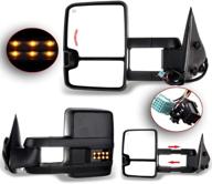 🔌 ocpty power heated towing mirrors for chevy silverado/gmc sierra 2003-2006, led turn signal light, black logo