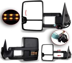 img 4 attached to 🔌 OCPTY Power Heated Towing Mirrors for Chevy Silverado/GMC Sierra 2003-2006, LED Turn Signal Light, Black