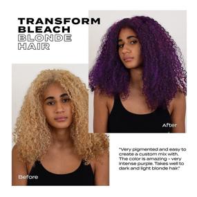img 1 attached to 💜 BLEACH LONDON Bruised Violet Super Cool Color - Deep Dramatic Purple, Semi-Permanent Hair Dye