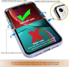 img 1 attached to COOLQO iPhone XR Case with 2 Tempered Glass Screen Protectors - Clear 360 Full Body 📱 Coverage, Hard PC and Soft Silicone TPU, 3in1 Heavy Duty Shockproof Defender Phone Protective Cover in Black