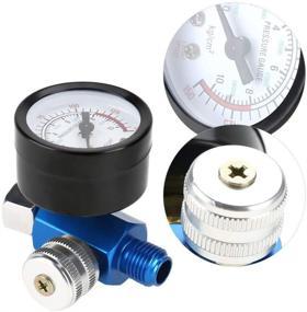 img 3 attached to 🔧 1/4 Inch Spray Paint Gun Air Pressure Regulator with Pressure Gauge - Pneumatic Tool Accessory