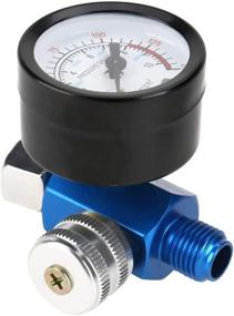 img 4 attached to 🔧 1/4 Inch Spray Paint Gun Air Pressure Regulator with Pressure Gauge - Pneumatic Tool Accessory