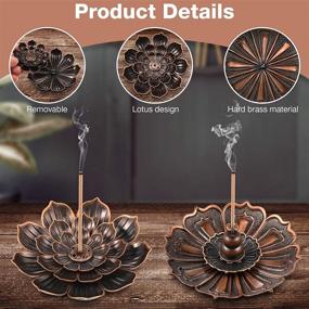 img 2 attached to 🌸 Enhance Your Home's Fragrance with Patelai Brass Lotus Incense Burners & Stick Holders!