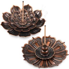 img 4 attached to 🌸 Enhance Your Home's Fragrance with Patelai Brass Lotus Incense Burners & Stick Holders!