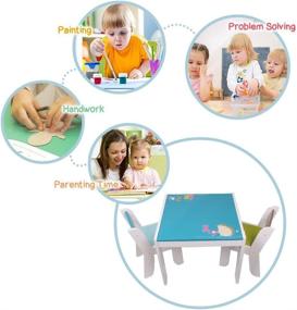 img 3 attached to 🪑 Labebe Wooden Activity Table Chair Set: Perfect Furniture for Toddlers and Kids, Ideal for Playtime, Learning, and Child's Bedroom Décor!