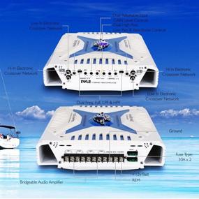 img 2 attached to 🔊 Upgraded Elite Series 1000W 4 Channel Bridgeable Amp - Pyle Hydra Marine Amplifier with Tri-Mode Configurability, Waterproof Design, MOSFET Power Supply, GAIN Level Controls, and RCA Stereo Input (PLMRA420)