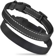 🐶 adjustable and durable nylon strap for bark collar and training shock collar receivers - 2 pack black dog collar belts - replacement straps for barking collar fence and pet collar strap logo