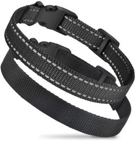 img 4 attached to 🐶 Adjustable and Durable Nylon Strap for Bark Collar and Training Shock Collar Receivers - 2 Pack Black Dog Collar Belts - Replacement Straps for Barking Collar Fence and Pet Collar Strap