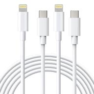 📱 [сертифицировано apple mfi] 2 шт. 6,6 футов usb c до кабеля lightning для iphone 12 быстрой зарядки - кабель type c до lightning, поддерживает передачу энергии для iphone 12 pro, iphone 11 max, xs, xr, 8 plus, ipad pro, airpods pro логотип