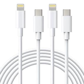 img 4 attached to 📱 [Сертифицировано Apple MFi] 2 шт. 6,6 футов USB C до кабеля Lightning для iPhone 12 быстрой зарядки - кабель Type C до Lightning, поддерживает передачу энергии для iPhone 12 Pro, iPhone 11 Max, XS, XR, 8 Plus, iPad Pro, AirPods Pro