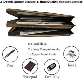 img 2 attached to Genuine Leather Wristlets Wallets: Stylish Men's Handbag Accessories