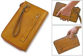 img 3 attached to Genuine Leather Wristlets Wallets: Stylish Men's Handbag Accessories