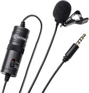 🎙️ boya by-m1 clip-on microphone - black, compatible with dslr camera, smartphone, camcorder, and audio recorders logo
