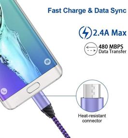 img 2 attached to Micro USB Charger Set: Charger Plug, Dual USB Wall Charger with 2 Pack Micro USB Cable Android Charger Cord - Compatible for Samsung Galaxy J7V J8, J7 Crown/Prime/Star/Sky Pro/Refine, S7 S6 Plus/Edge/Active